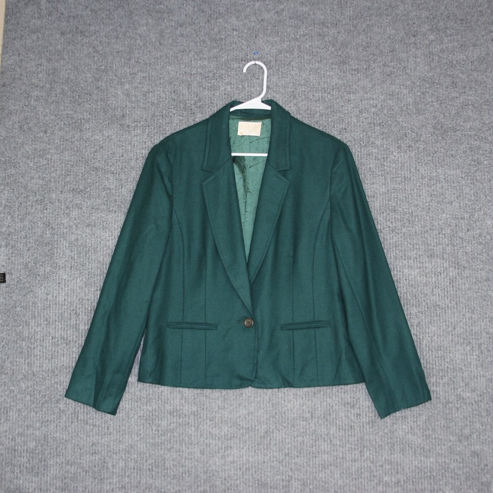 Pendleton Wool Blazer Jacket Forest Green Single … - image 1
